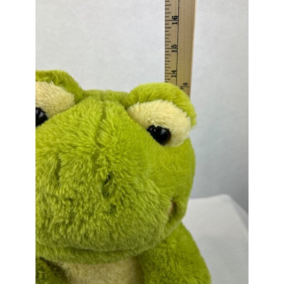 Plush Frog Stuffed Animal Toy Green Yellow Large Sitting 14" - Picture 10 of 10